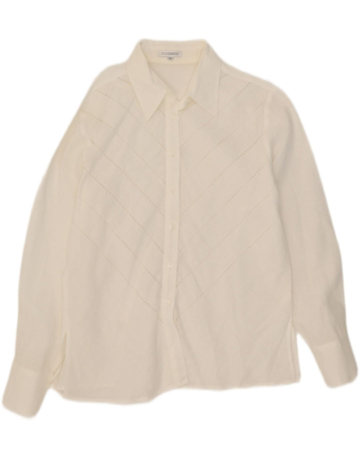 Naracamicie Chemise Femme UK 14 Large Blanc Rayé