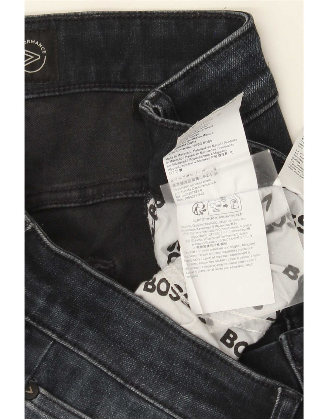 HUGO BOSS Femme Jean Slim W34 L32 Bleu Marine Coton
