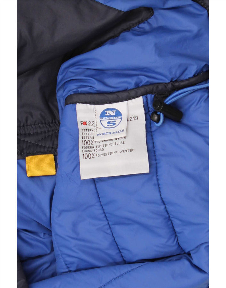 North Sails Veste matelassée à capuche pour hommes UK 38 Medium Navy Blue Polyamide