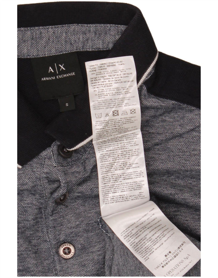 ARMANI EXCHANGE Polo Homme Petit Gris Colorblock Coton