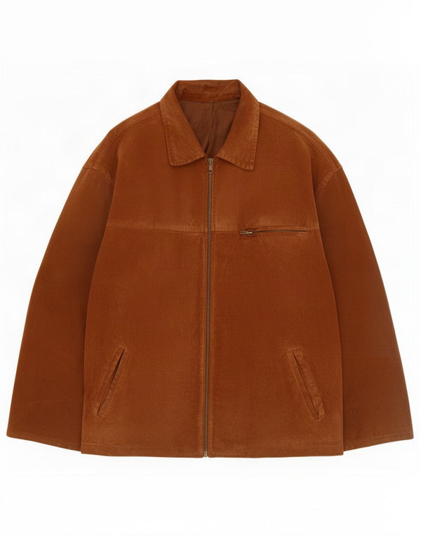 veste en daim homme vintage UK 42 XL cuir marron