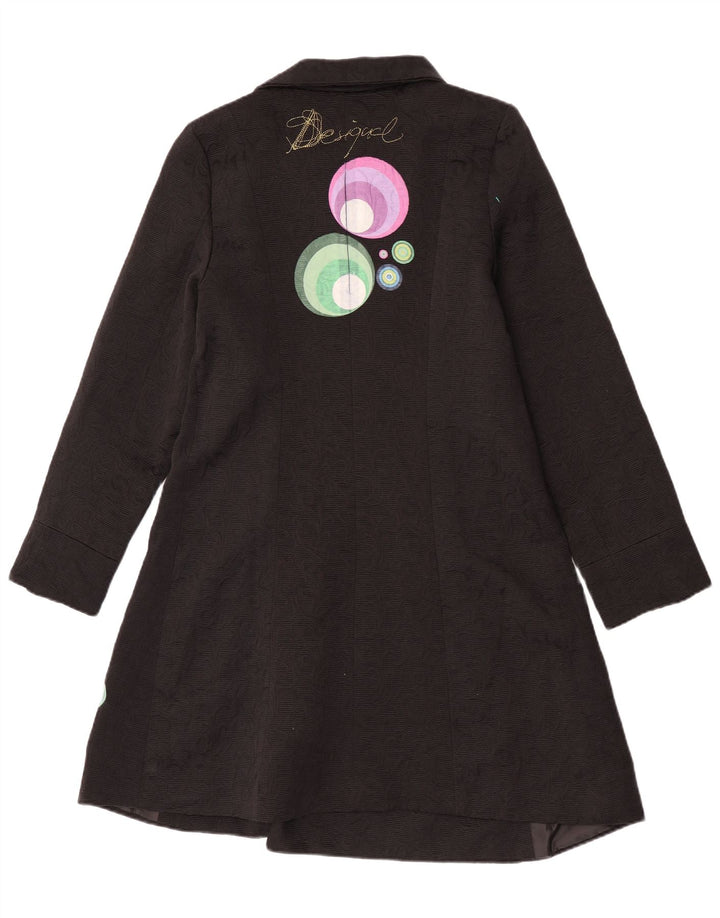 Desigual Pardessus graphique pour femme EU 44 XL Noir Géométrique Polyester