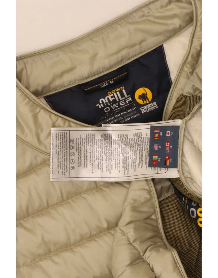Ciesse Piumini Veste matelassée à manches courtes pour femme UK 12 Beige moyen