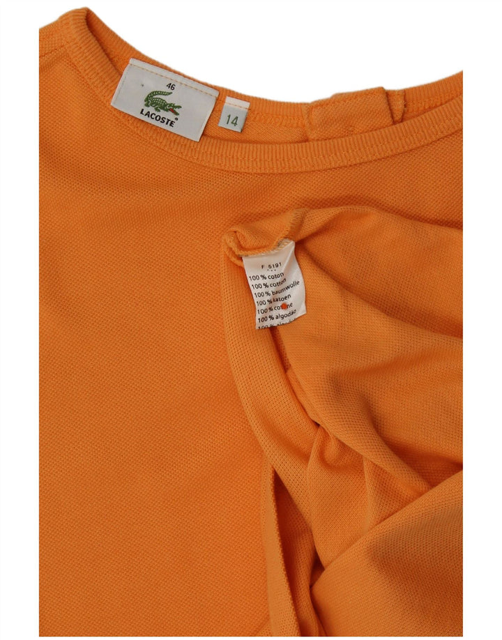 Lacoste Womens Crop Vest Top Taille 46 XL Orange Coton