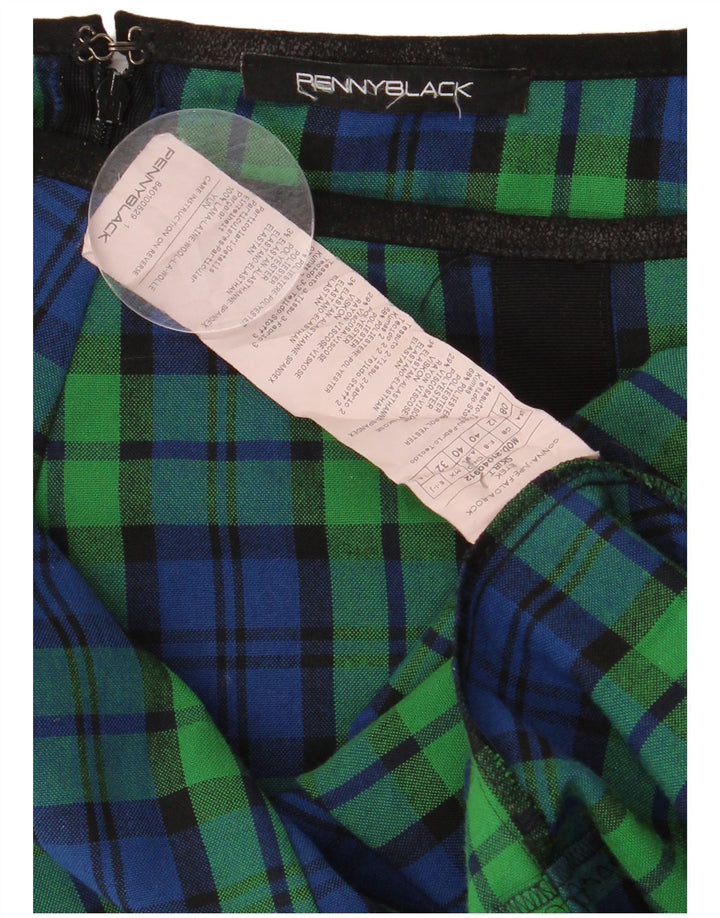 Penny Black Jupe trapèze plissée pour femme UK 12 Medium W30 Vert à carreaux