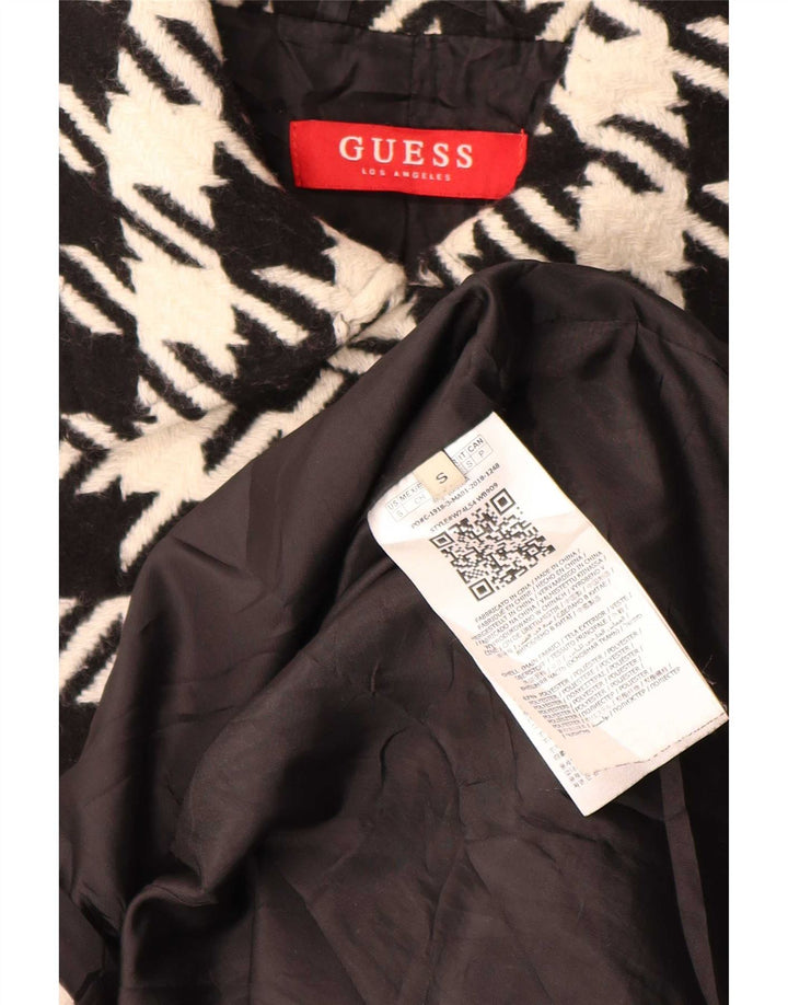 Guess Manteau Femme UK 10 Petit Noir Pied-de-Poule Polyester