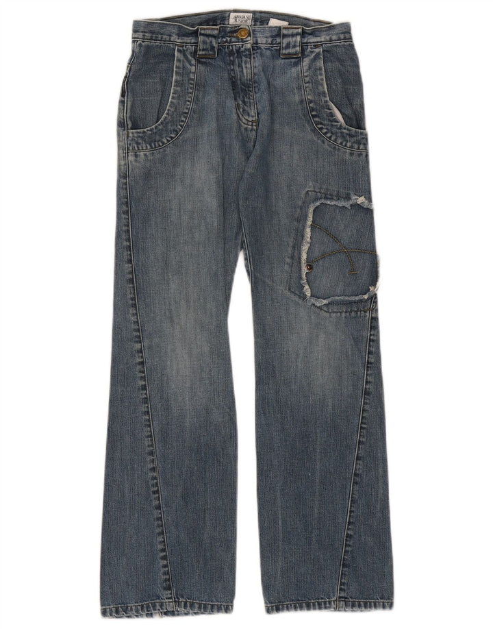 Armani Jeans Loose Fille Junior 10-11 Ans W26 L28 Bleu Patchwork