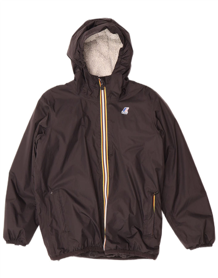 K-Way Veste Coupe-Vent à Capuche Garçon 13-14 Ans Noir Polyamide