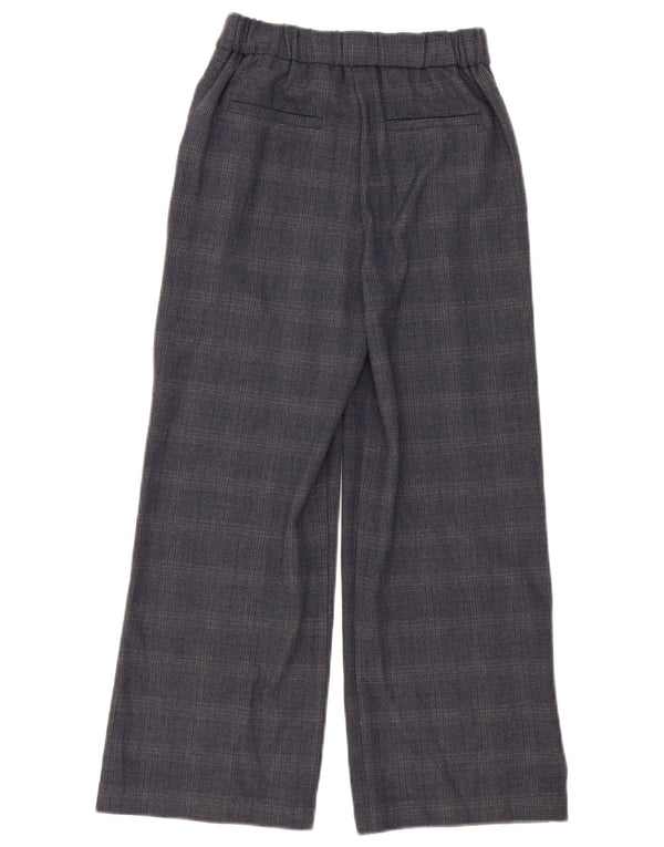 Zara Pantalon Chino Fille Pegged 11-12 Ans W26 L26 Gris À Carreaux