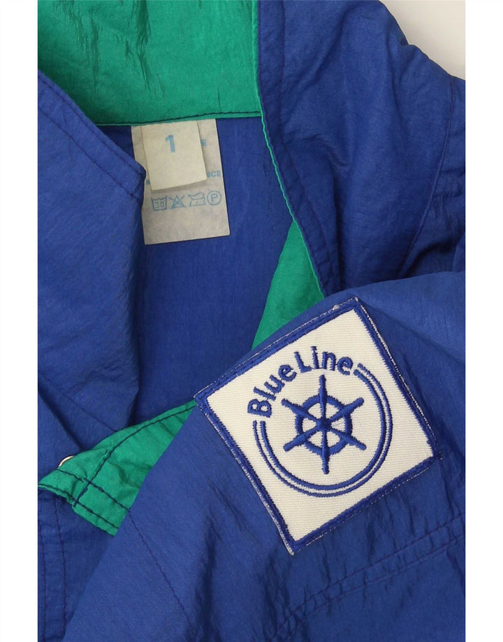 vintage Mens Pull Survêtement Top Veste XL Bleu Colorblock Polyamide