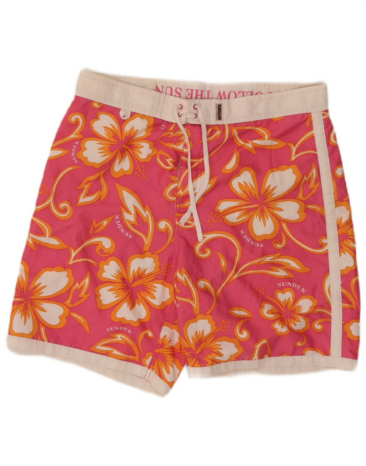 Sundek Short de Bain Homme Grand Rose Floral Polyester