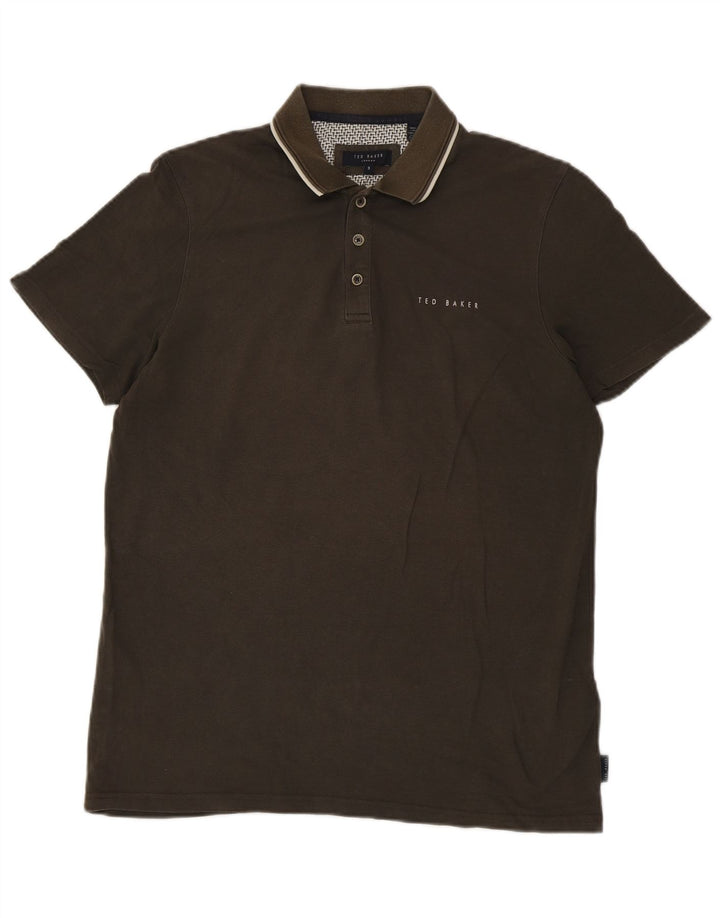 Ted Baker Polo Homme Taille 3 Moyen Kaki Modal