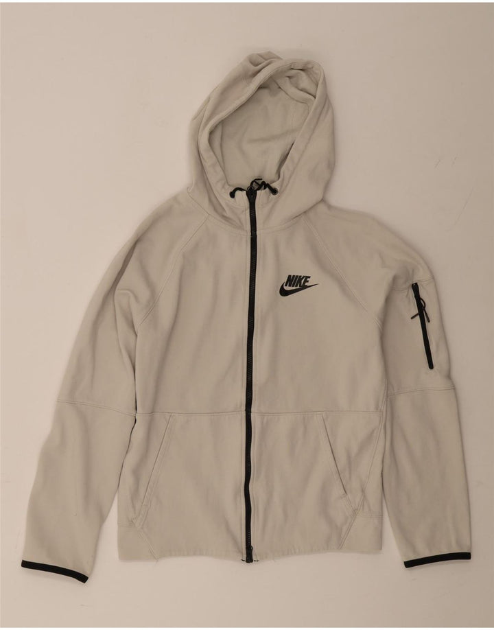 Nike Pull à capuche zippé pour homme Petit coton gris