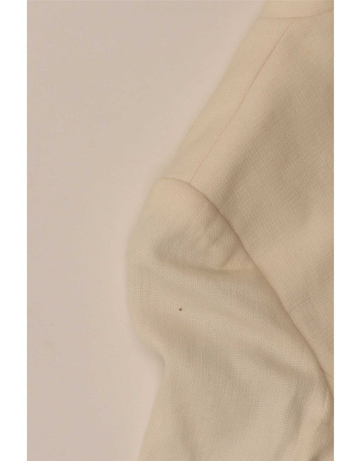 L.K. Bennett Veste blazer à manches 3/4 pour femme UK 12 Lin beige moyen