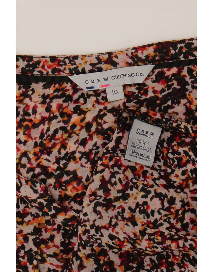 Crew Clothing Chemisier à motif abstrait pour femme UK 10 Small Multicolore