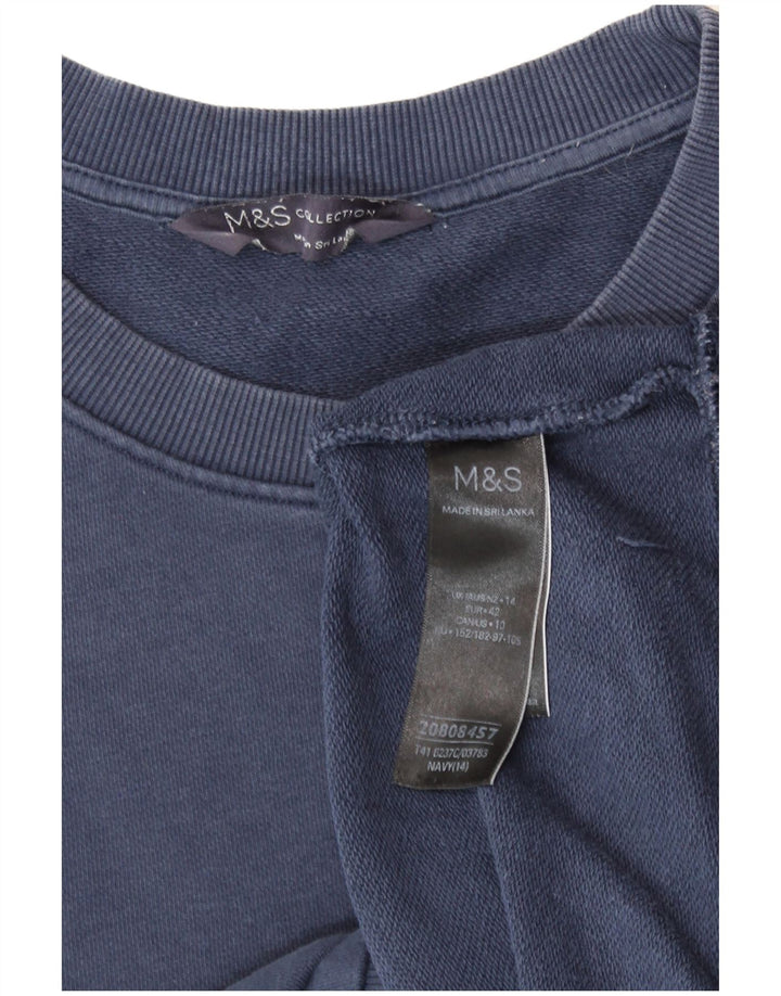 Marks & Spencer Sweat-shirt pour femme UK 14 Large Bleu marine Coton