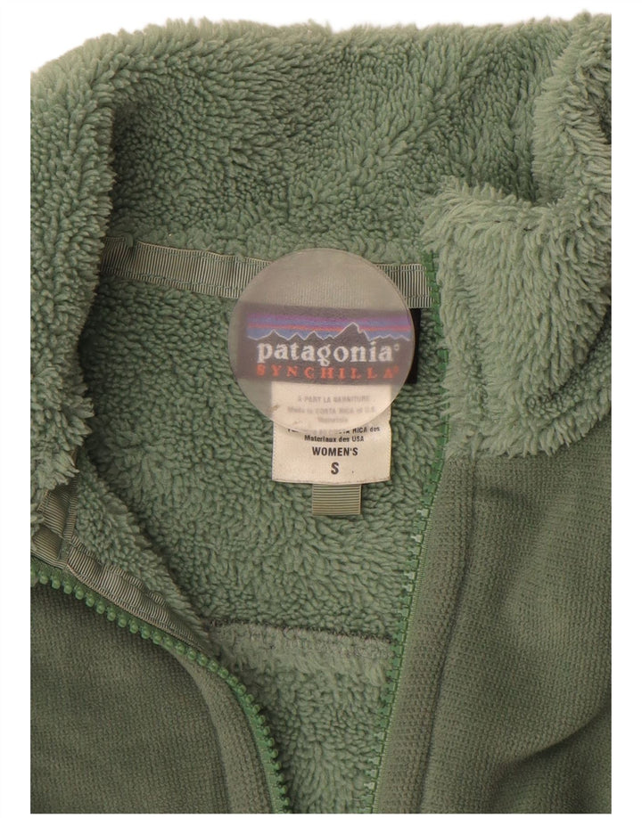 Patagonia Femmes Sherpa Survêtement Top Veste UK 10 Petit Vert Polyester