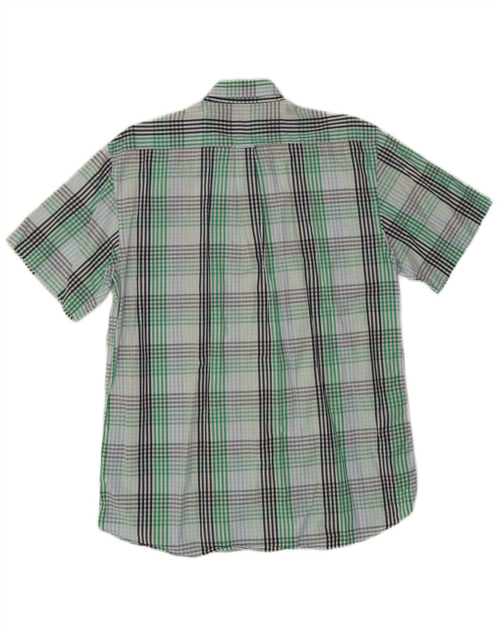 Gant Chemise à manches courtes pour hommes, coupe régulière, grand carreaux en coton vert