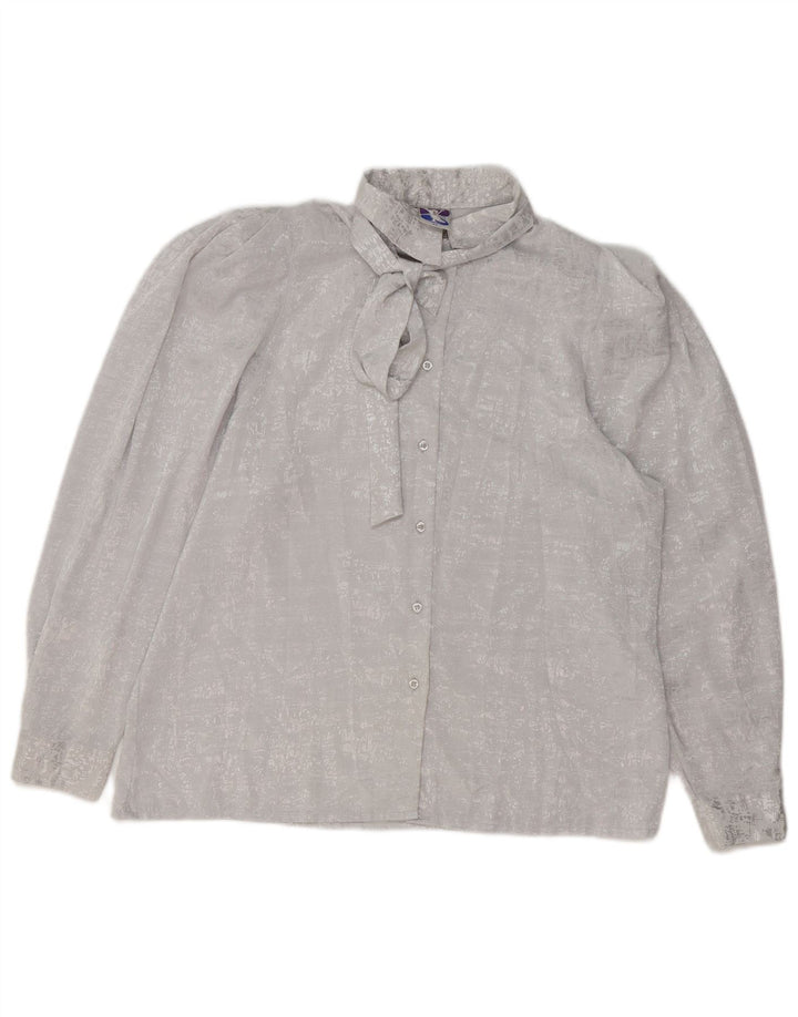 YESSICA Chemisier chemise à nouer sur le devant pour femme EU 42 Large Gris Polyester