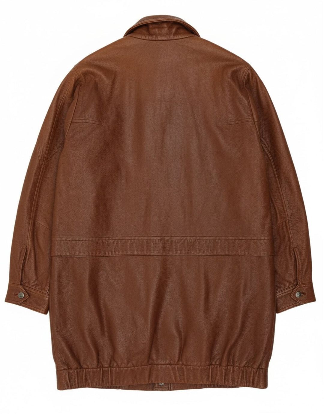 Etienne Aigner Manteau en cuir coupe ample pour homme UK 40 Grand cuir marron