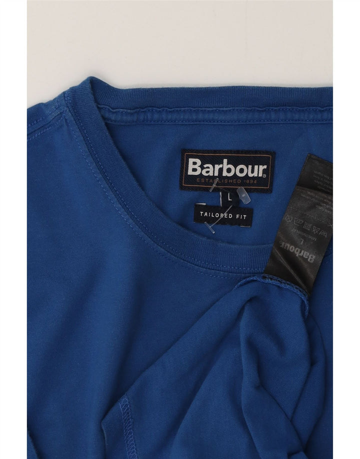 BARBOUR T-Shirt Coupe Ajustée Homme Grand Bleu Coton