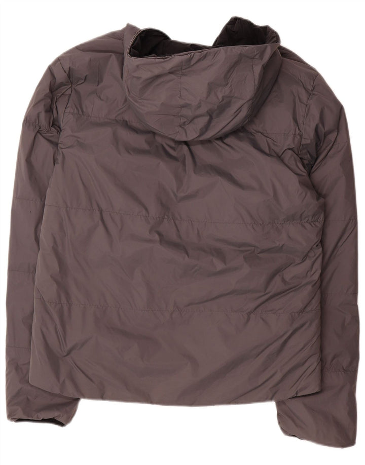 Kappa Veste matelassée réversible à capuche pour femme UK 14 Nylon gris moyen