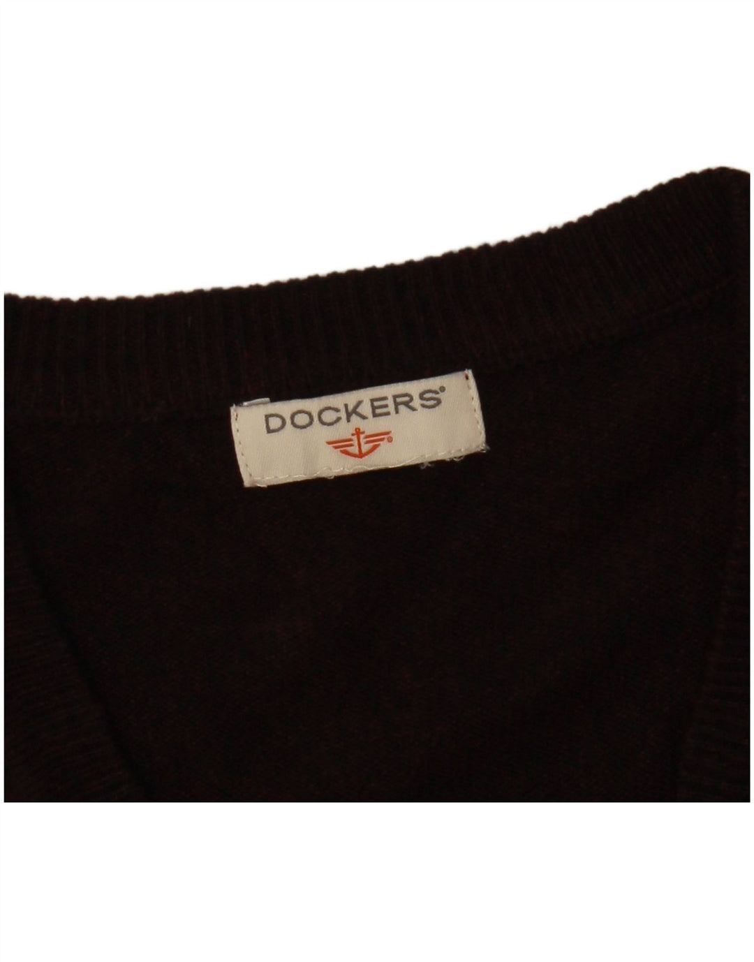 DOCKERS Pull col V pour hommes, grand, bordeaux, argyle/diamant