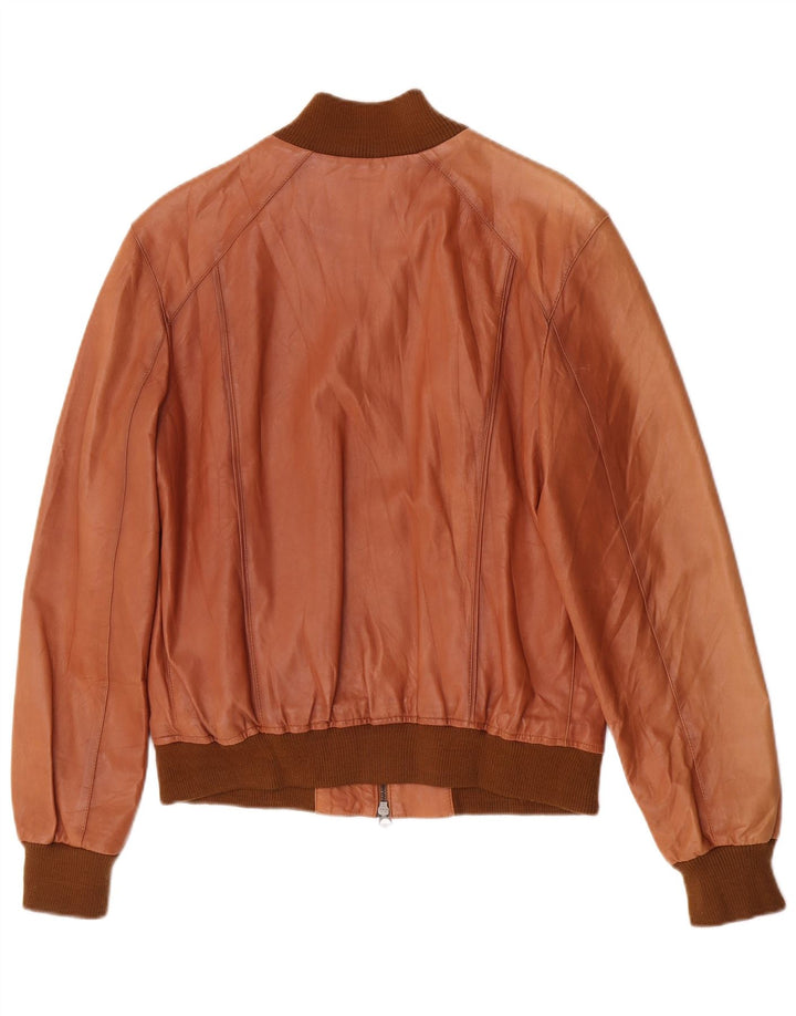 Vimapel Veste en Cuir Bomber Homme IT 50 Grand Cuir Marron