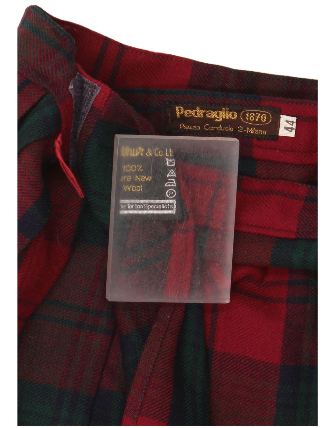 jupe portefeuille plissée femme vintage IT 44 Medium W26 Red Check New Wool