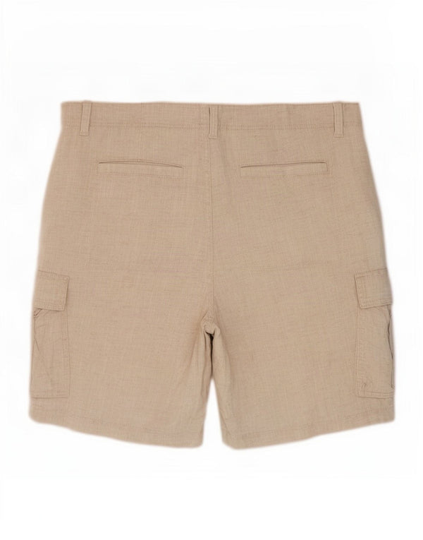 Marks & Spencer Womens Cargo Shorts UK 18 XL W38 Beige Linen