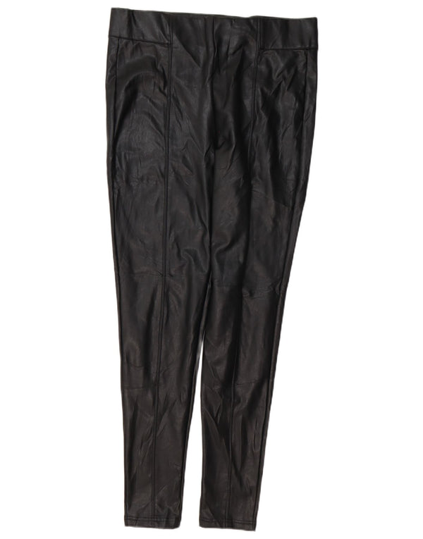 Marks & Spencer Leggings en simili cuir pour femme UK 14 Large Noir Polyéthylène