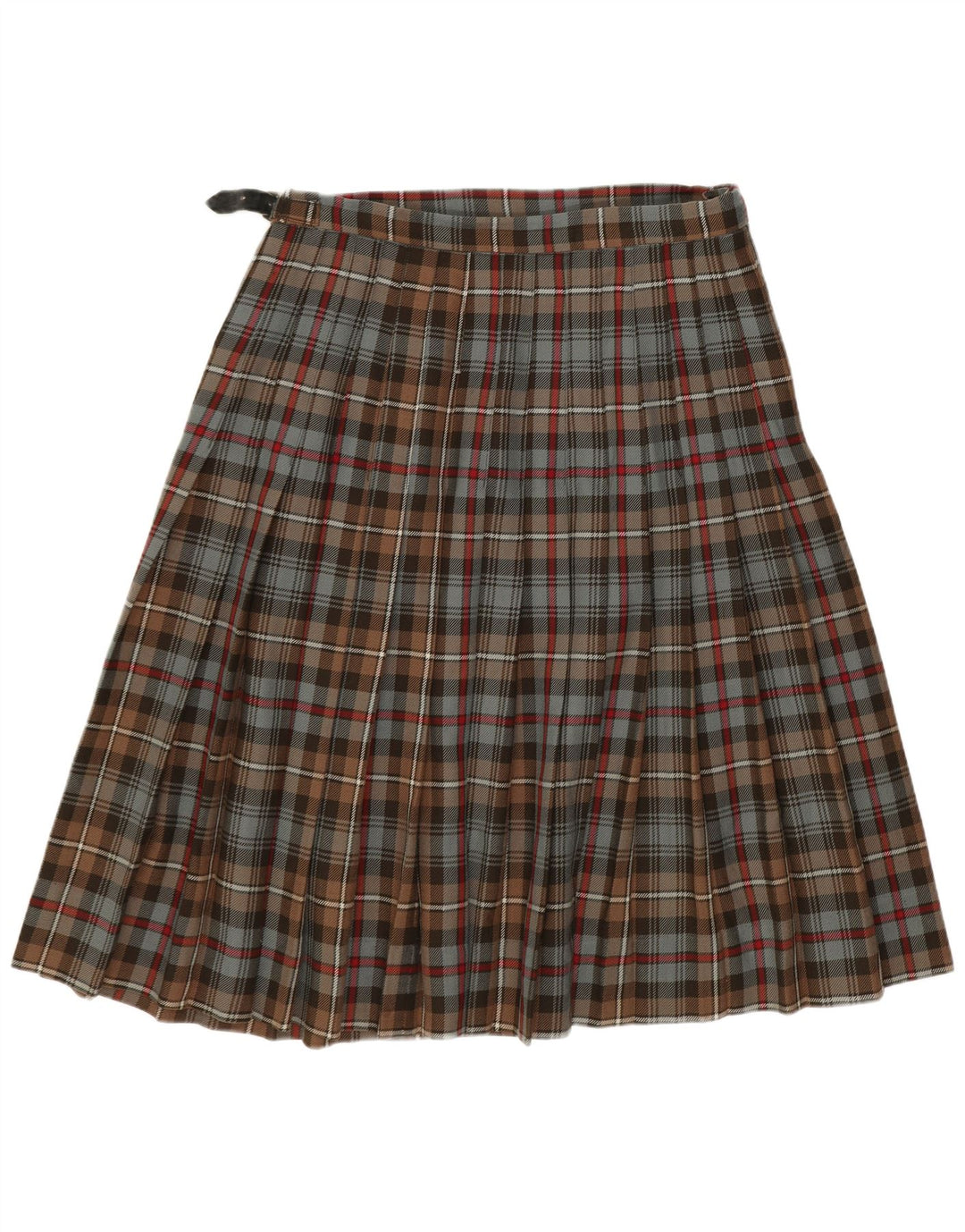 James Pringle Jupe portefeuille kiltée pour femme W30 en laine vierge à carreaux marron moyen