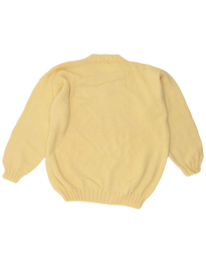 vintage Homme Col V Pull Pull Grand Jaune