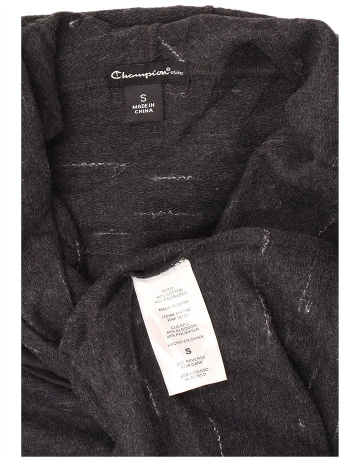 Champion Pull à capuche surdimensionné pour femme UK 10 Petit coton moucheté gris