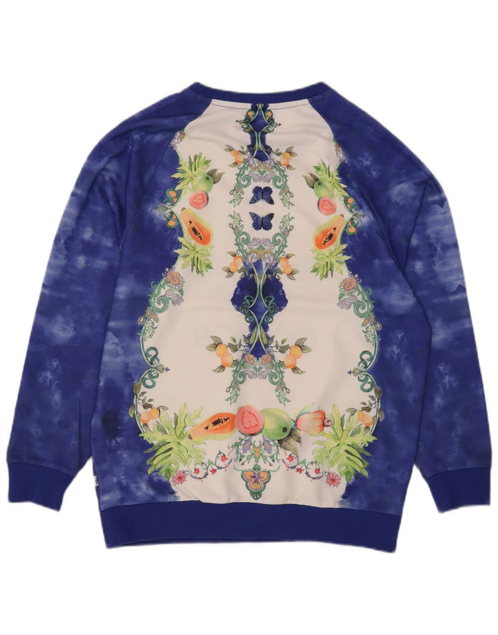 Adidas Sweat-shirt surdimensionné graphique pour femme UK 10 Petit Bleu