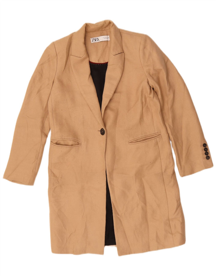 Zara Veste blazer surdimensionnée pour femme UK 10 Small Beige