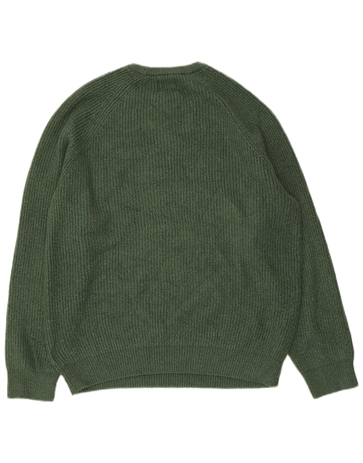 Marks & Spencer Pull ras du cou pour homme, grand, vert, polyamide