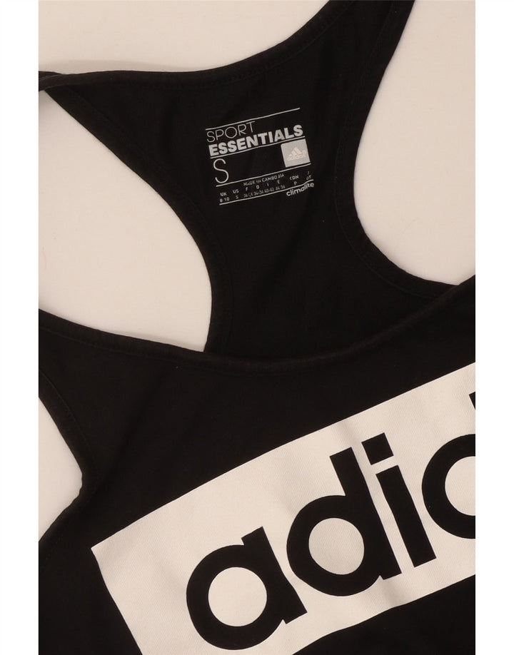 ADIDAS Femmes Climalite Graphic Débardeur UK 8/10 Petit Noir