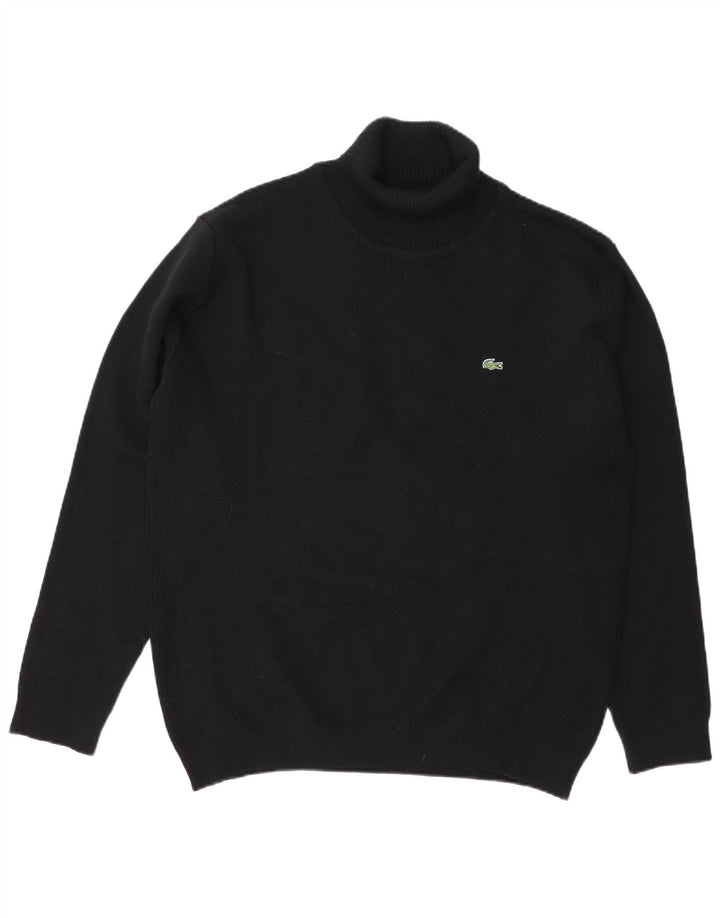 Lacoste Pull col roulé pour homme Taille 8 3XL Laine noire