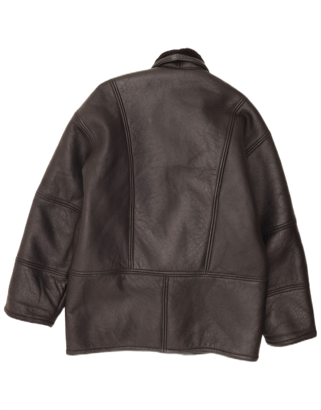 veste en peau de mouton vintage pour hommes IT 48 Noir moyen