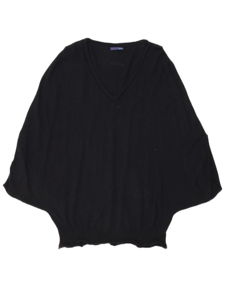 TRUSSARDI JEANS Pull Poncho Femme UK 14 Medium Noir Viscose
