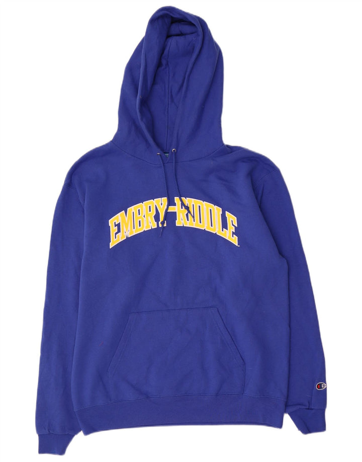 Champion Pull à Capuche Graphique Homme Bleu Moyen Coton