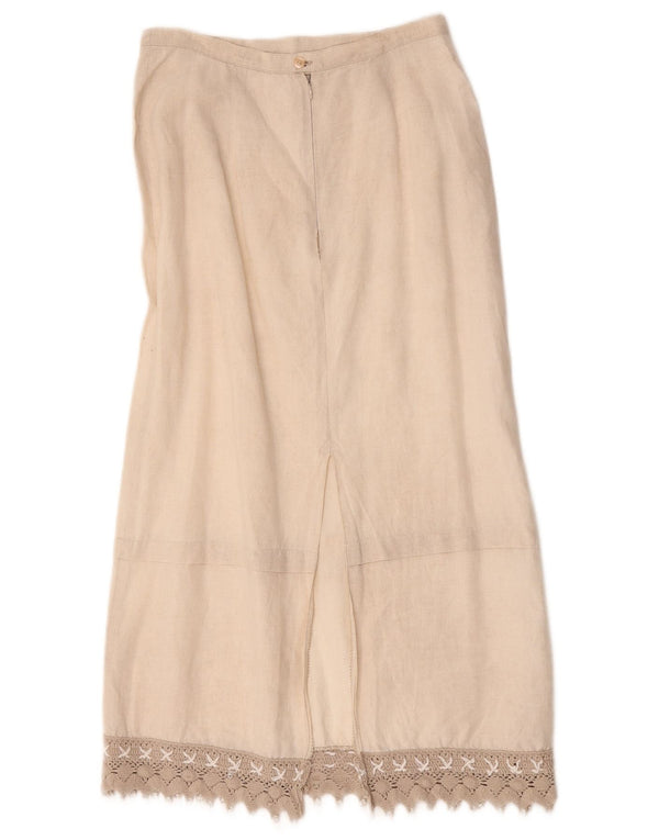 L.Pucci Jupe Midi Femme IT 44 Medium W28 Lin Beige