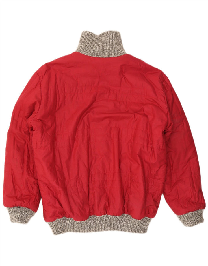 Silvy Veste réversible en tricot pour homme UK 40 Large Gris Géométrique