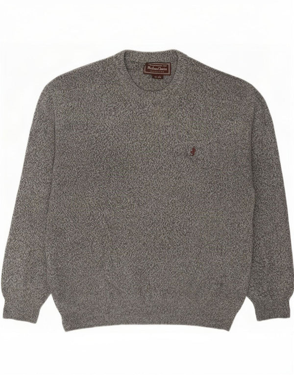 Marlboro Classics Pull col rond pour homme XL en laine mouchetée gris