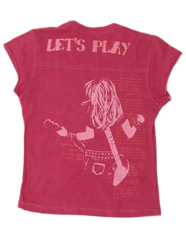 Hard Rock Cafe T-shirt graphique Madrid pour femme en coton rose moyen UK 12
