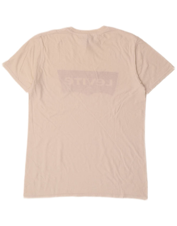 LEVI'S Mens Graphic T-Shirt Top Medium White Cotton