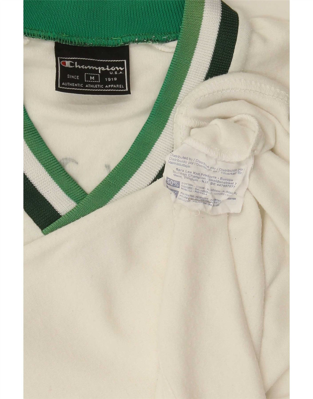Champion T-Shirt Graphique Graphique Homme Blanc Moyen Coton
