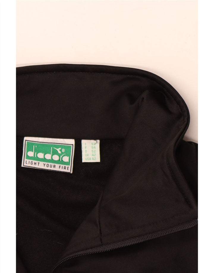 DIADORA Veste de survêtement pour homme UK 42 Large Noir Polyester