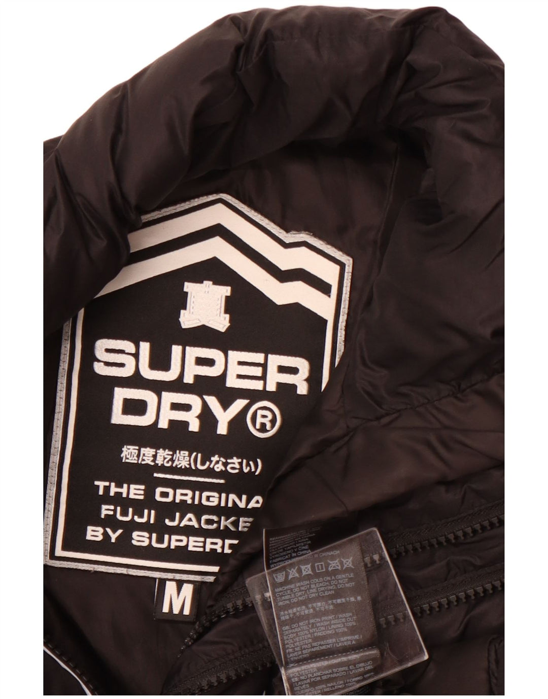 Superdry Veste matelassée pour hommes UK 38 Medium Black Nylon